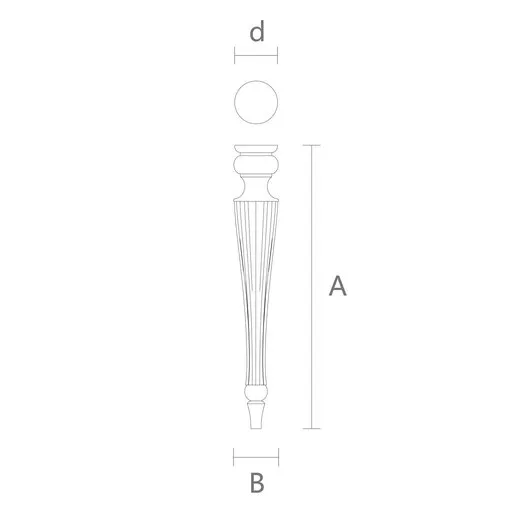 Traditional wooden dining table leg
